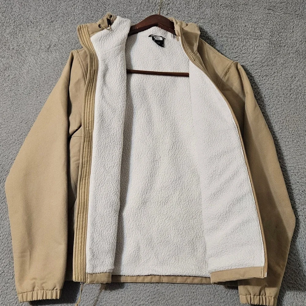 North‎ Face Camden Thermal Hoodie Zip Up Jacket Men's Small Beige Windfall
